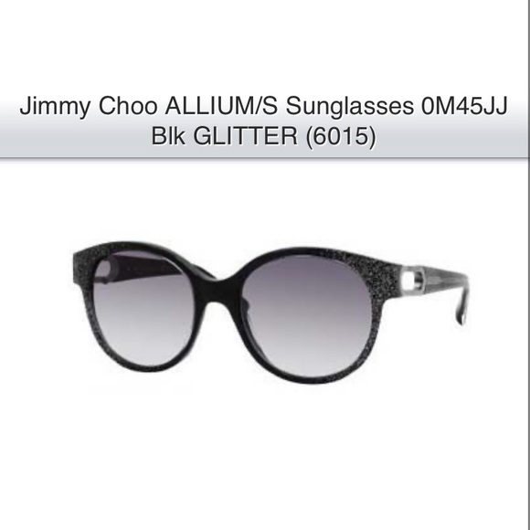 jimmy choo black sunglasses allium/s m45jj silver sparkle summer spring beach - Picture 4 of 8